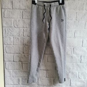 Puma Gray And Black Logo Joggers XS